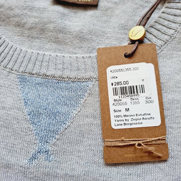 NEW Stenstroms Grey 100% Merino Wool College Crew Sweater Size S - Picture 11 of 16